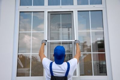 New windows being installed on a home in Apex, NC